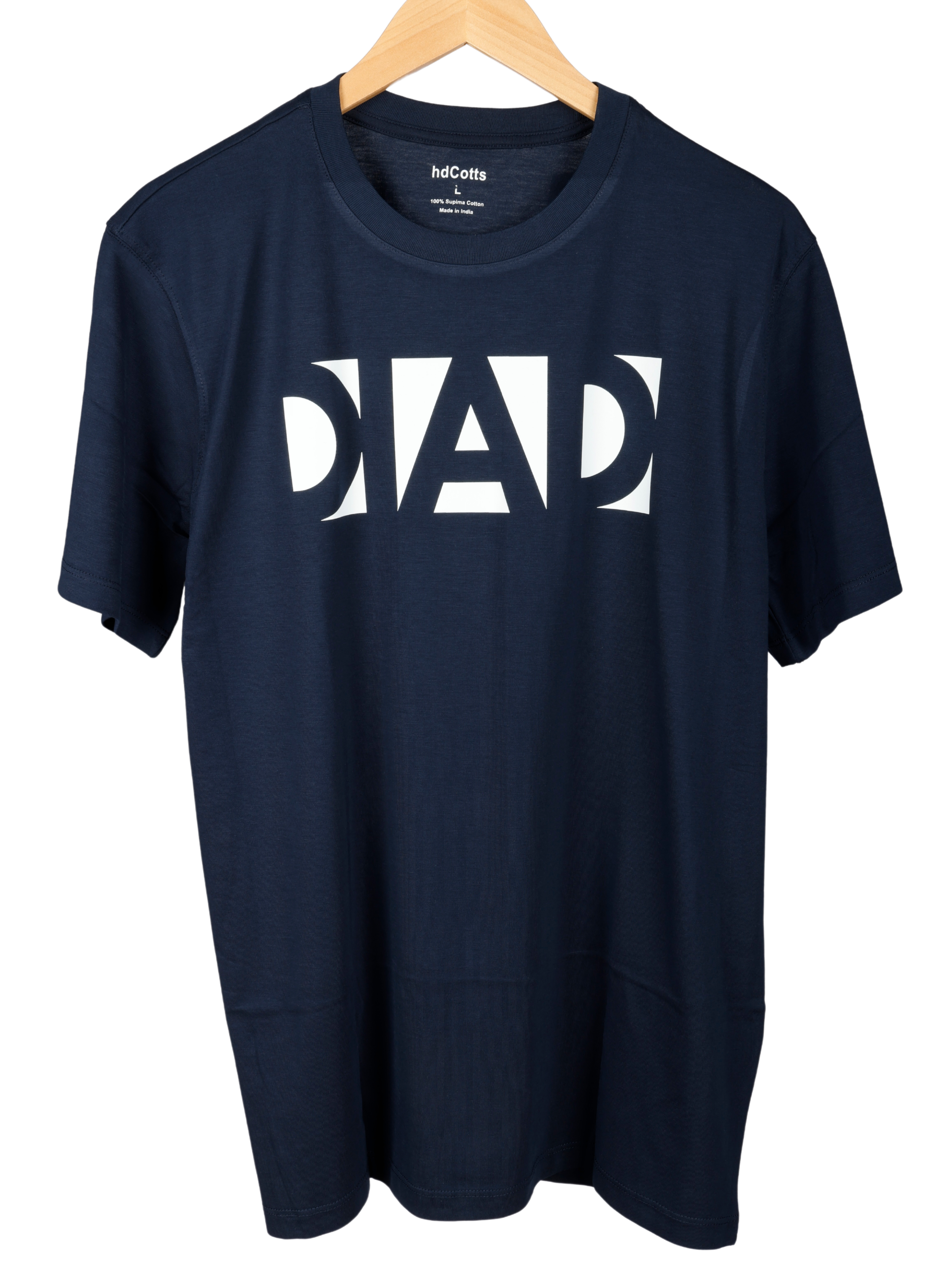 Supima Mens Graphic T-Shirt - DAD White on Navy