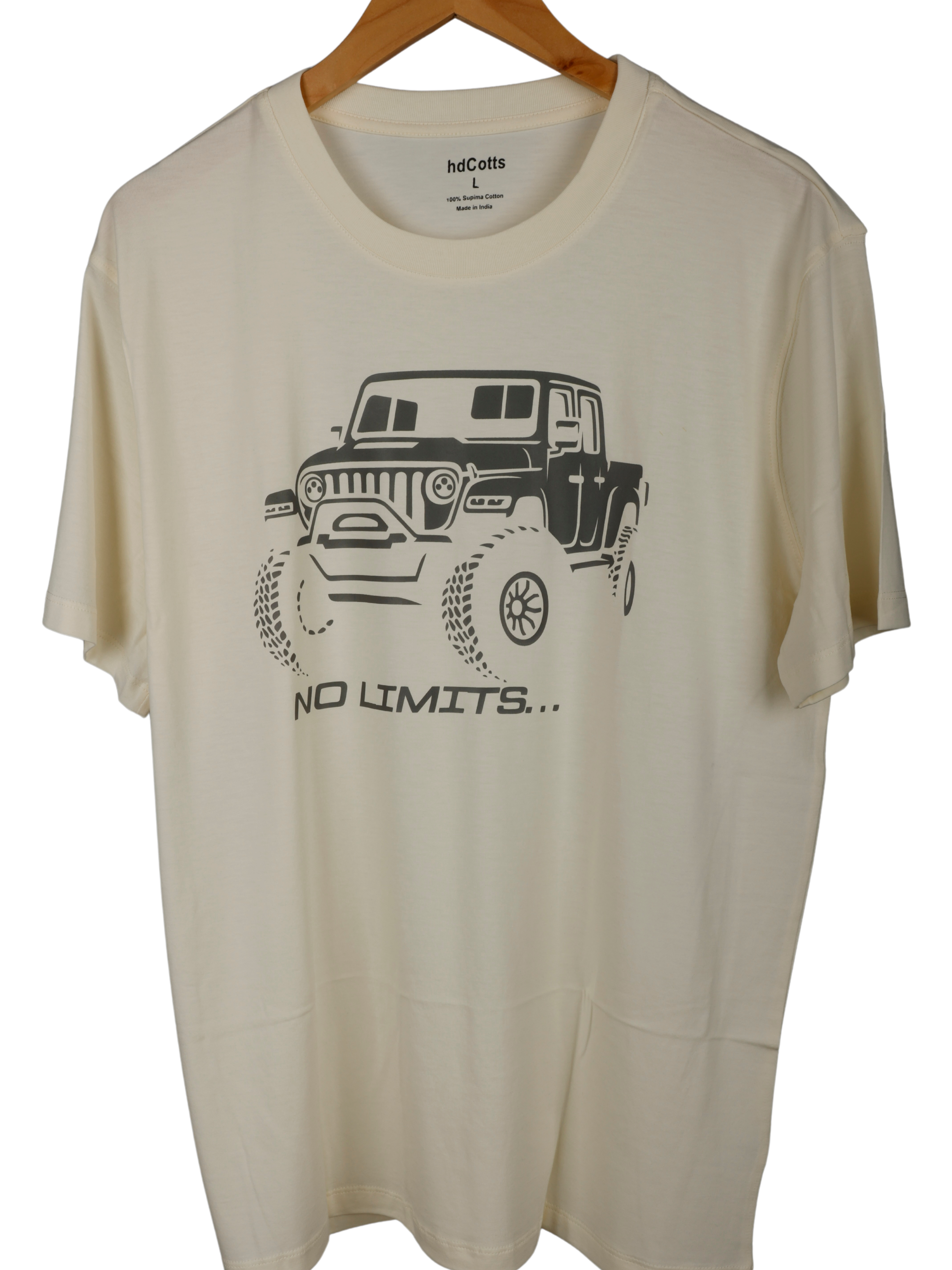 Supima Mens Graphic T-Shirt - No Limits Grey on Arctic wolf