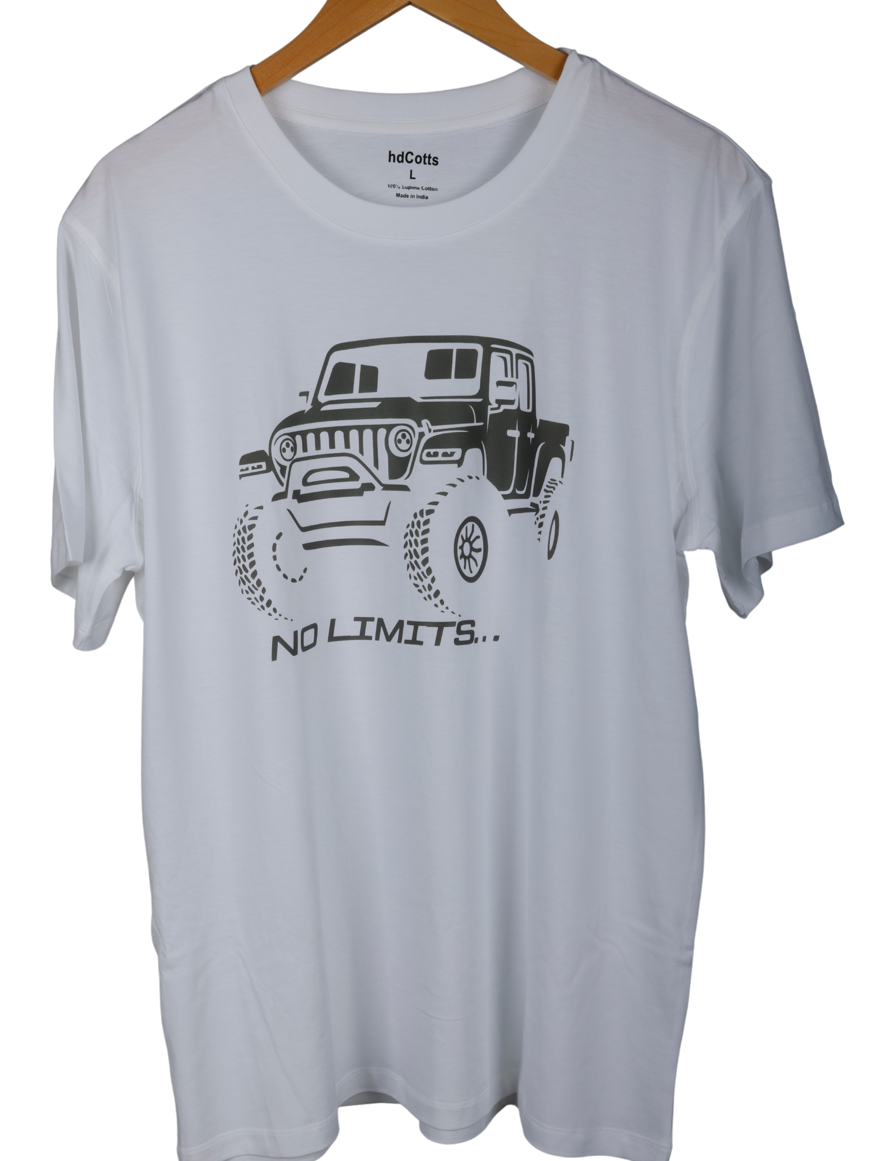 Supima Mens Graphic T-Shirt - No Limits Grey on White