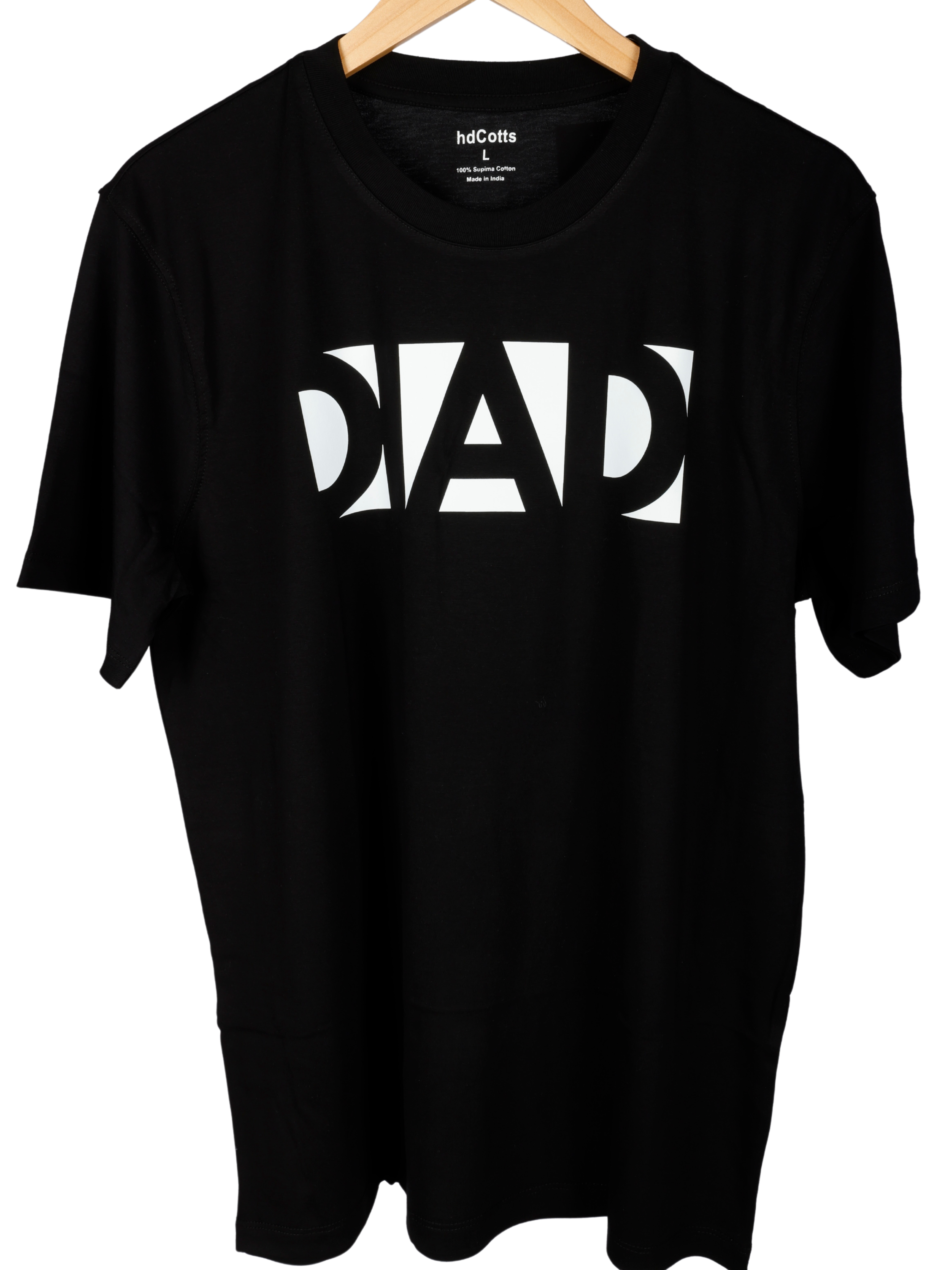 Supima Mens Graphic T-Shirt - DAD White on Black