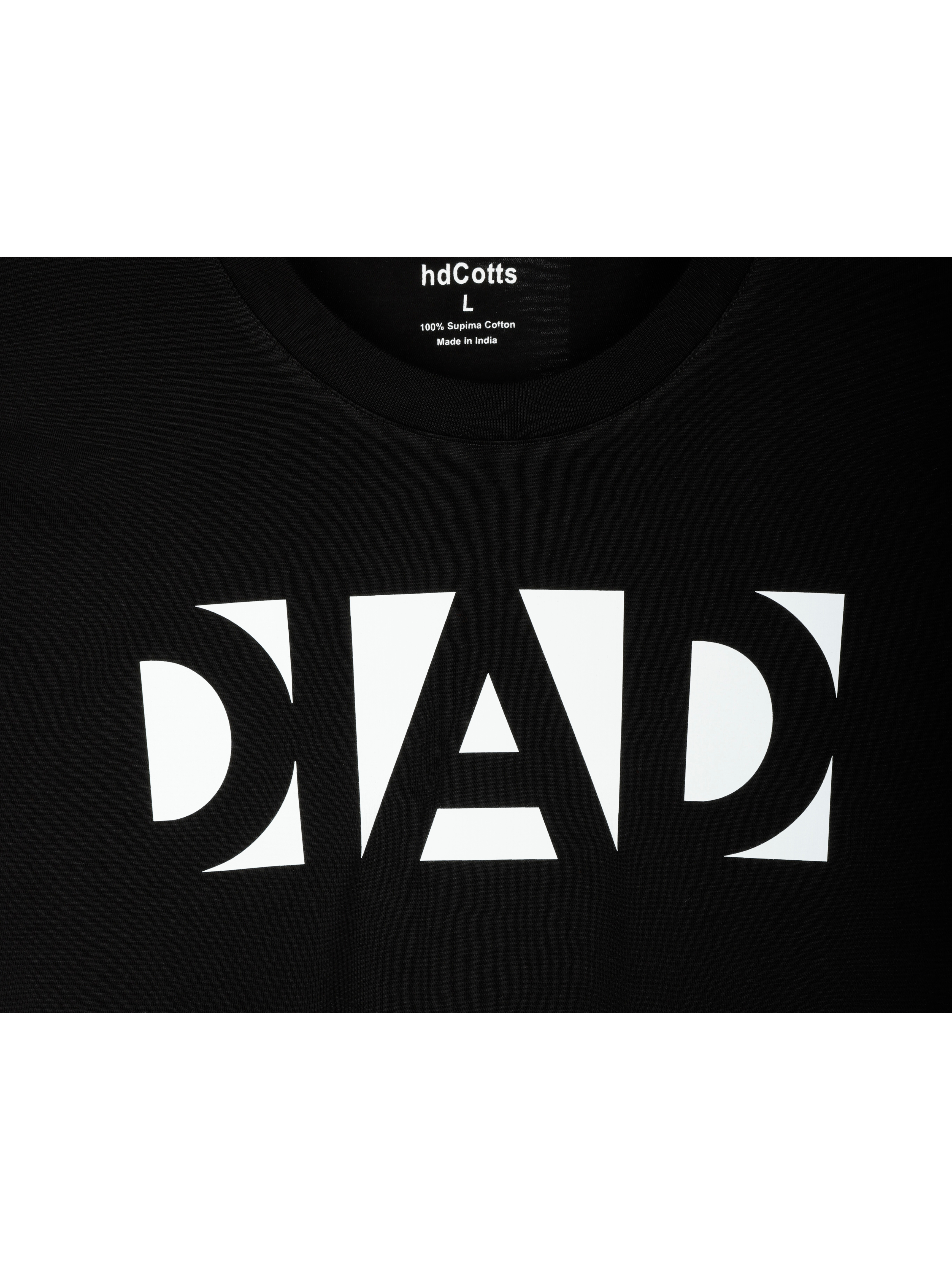 Supima Mens Graphic T-Shirt - DAD White on Black