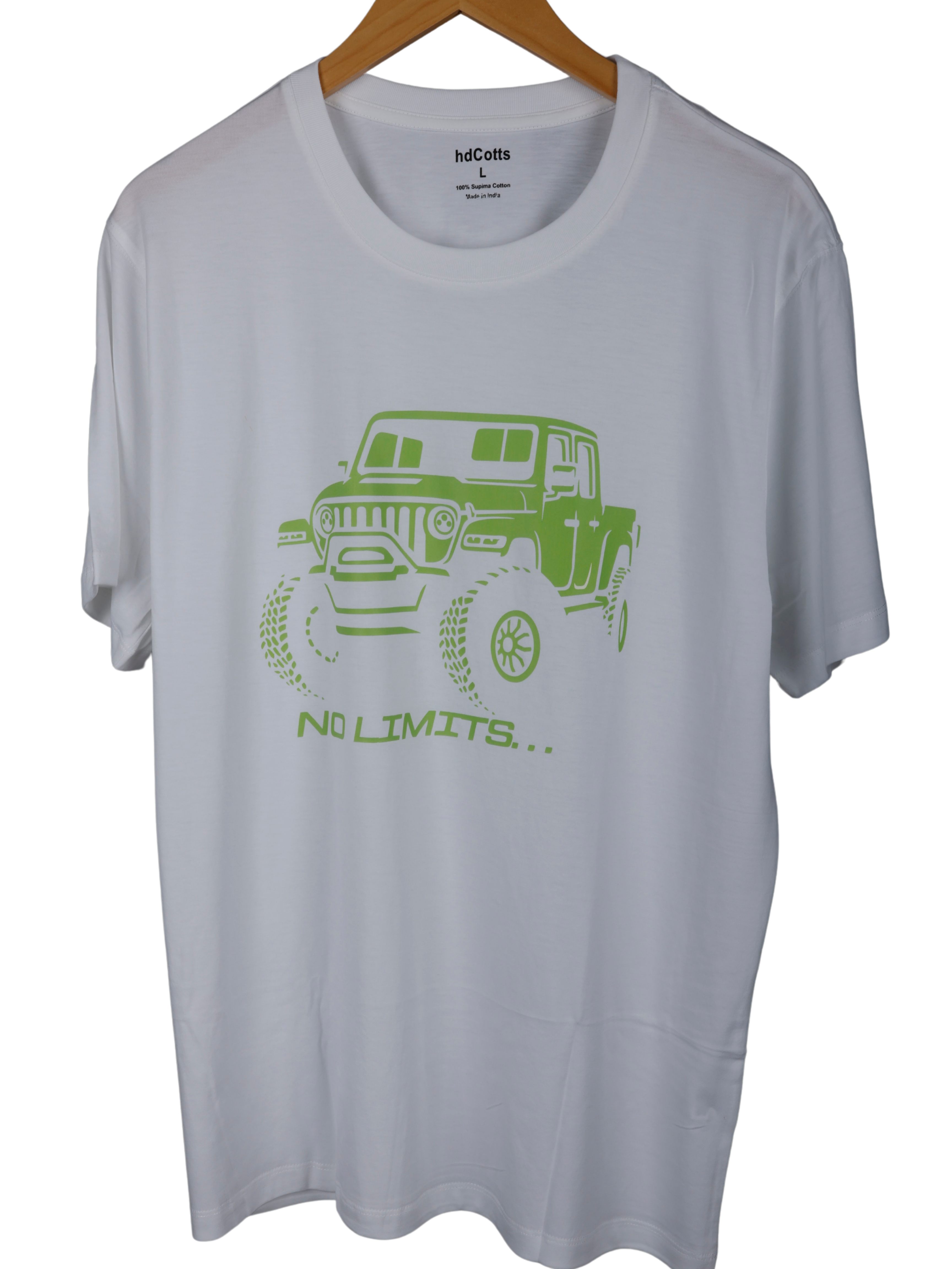 Supima Mens Graphic T-Shirt - No Limits Green on White