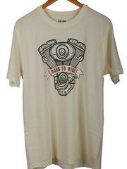 Supima Mens Graphic T-Shirt - V Twin Black on Arctic wolf