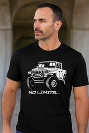 Supima Mens Graphic T-Shirt - No Limits White on Black