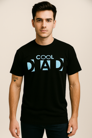 Supima Mens Graphic T-Shirt - Cool DAD Blue on Black
