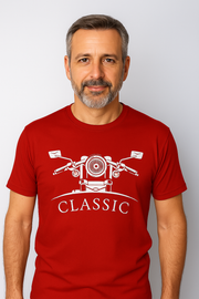 Supima Mens Graphic T-Shirt - Classic MC White on Winery