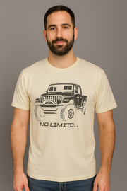 Supima Mens Graphic T-Shirt - No Limits Grey on Arctic wolf