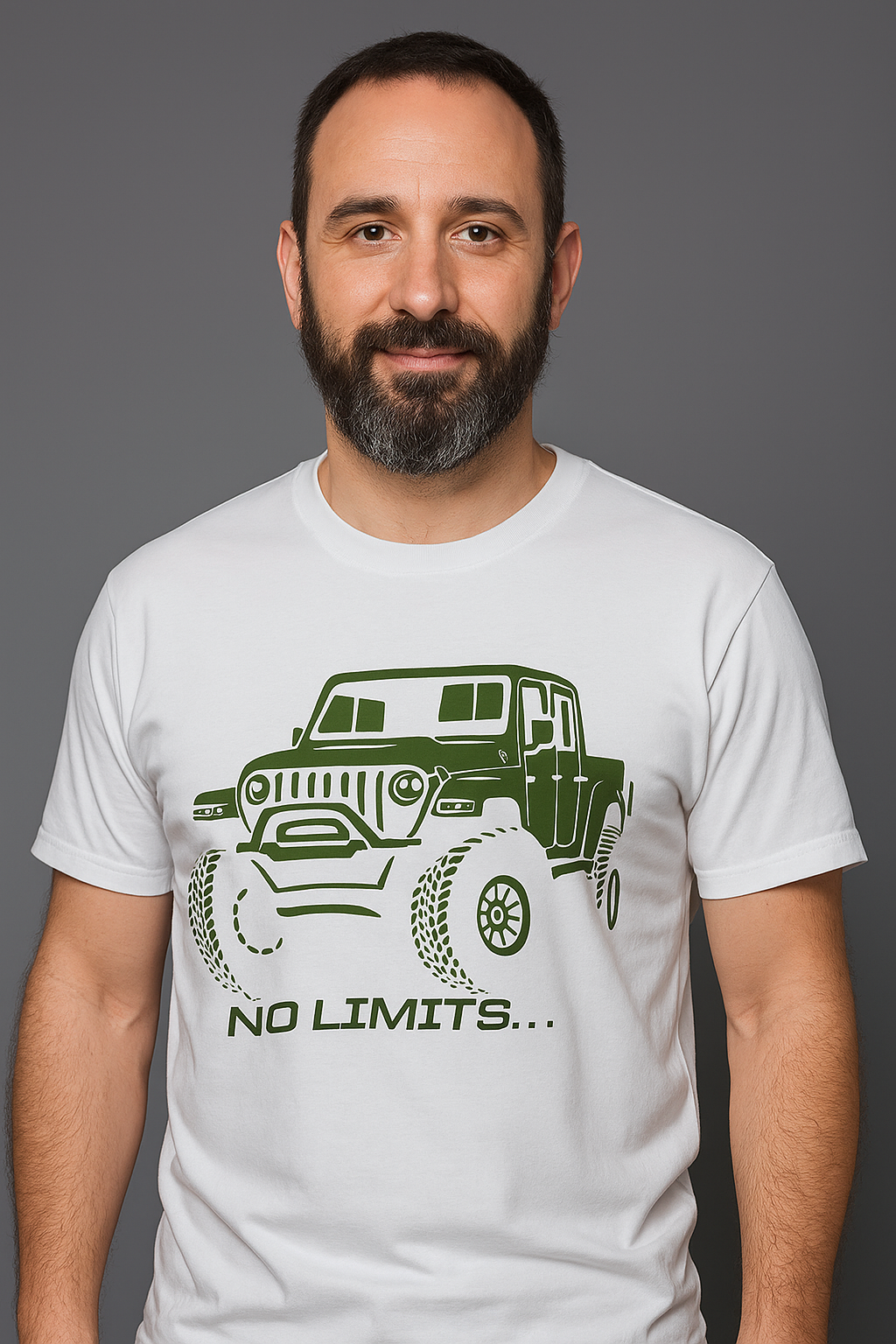Supima Mens Graphic T-Shirt - No Limits Military on White