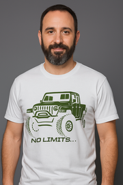 Supima Mens Graphic T-Shirt - No Limits Military on White