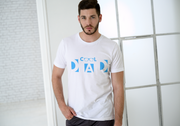 Supima Mens Graphic T-Shirt - Cool DAD Blue on White