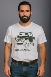 Supima Mens Graphic T-Shirt - No Limits Grey on White